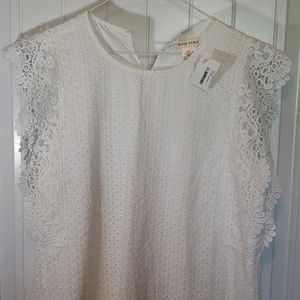 White eyelet dress- size Large.  NWT